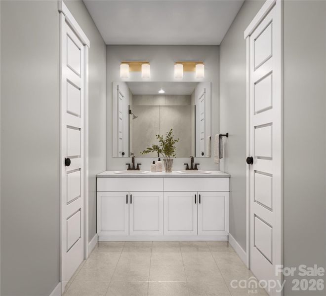 Primary Bathroom - 3D Rendering, finishes may vary
