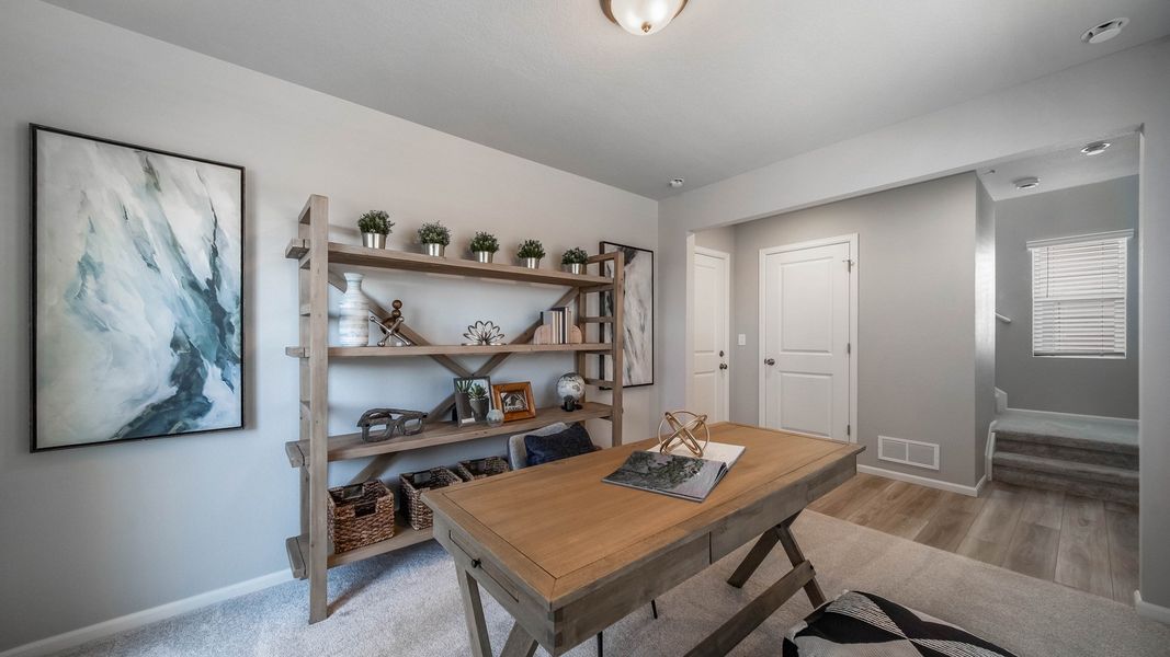Furnished interior view inside a new home in Thompson River Ranch, Johnstown (Image 22).
