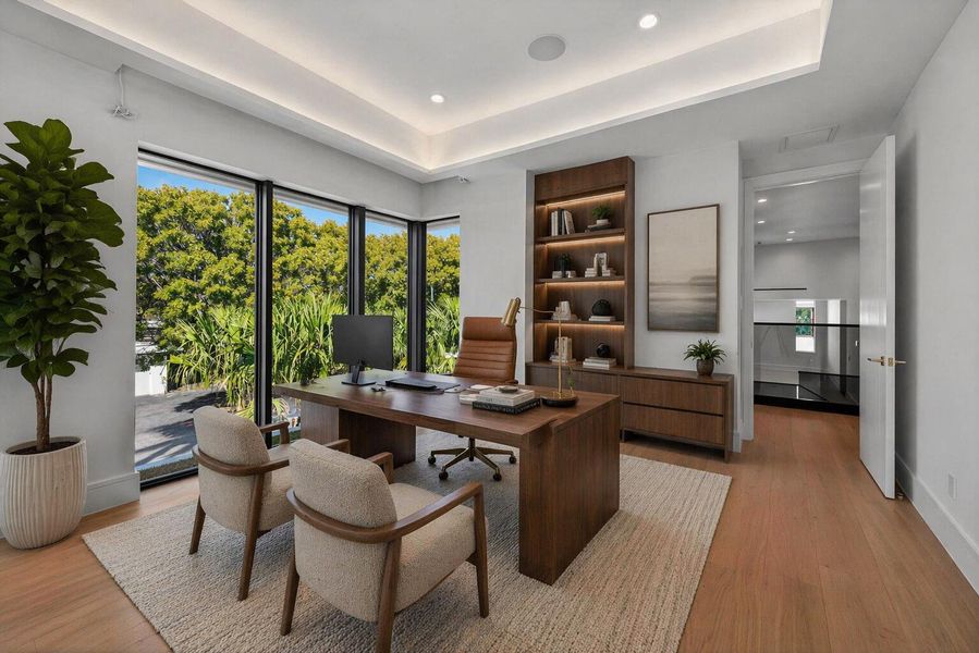 Modern minimalist home office interior