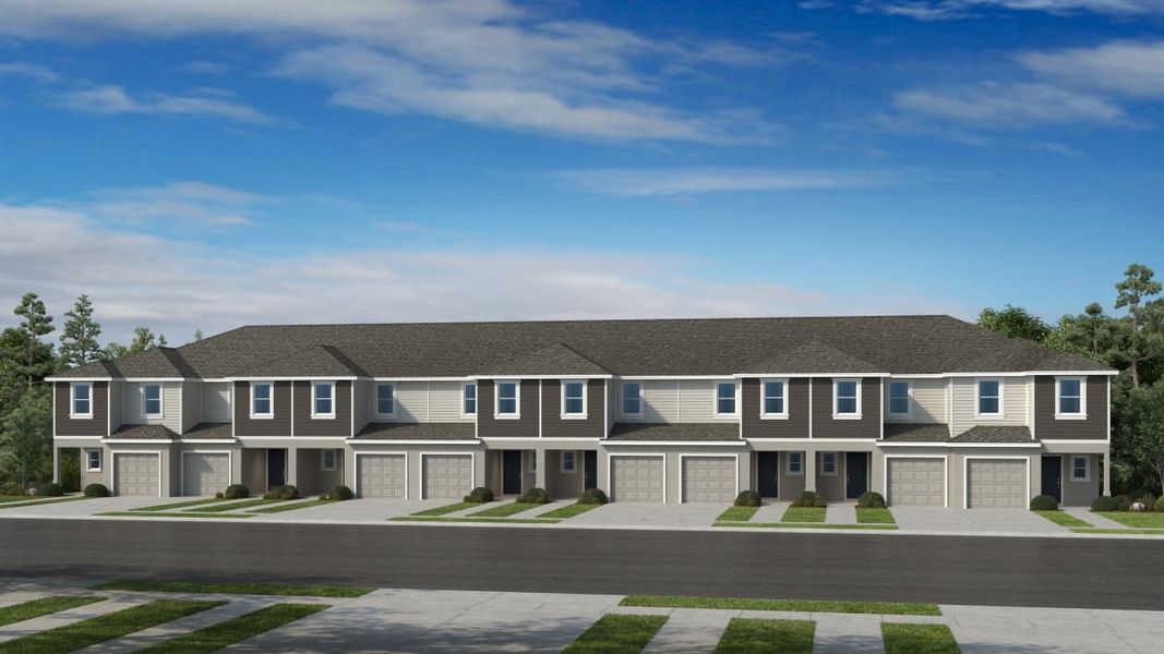 Representative exterior photo of a completed home built from the Osprey by Taylor Morrison in Waterstone Townhomes, Groveland, FL (Image 3).
