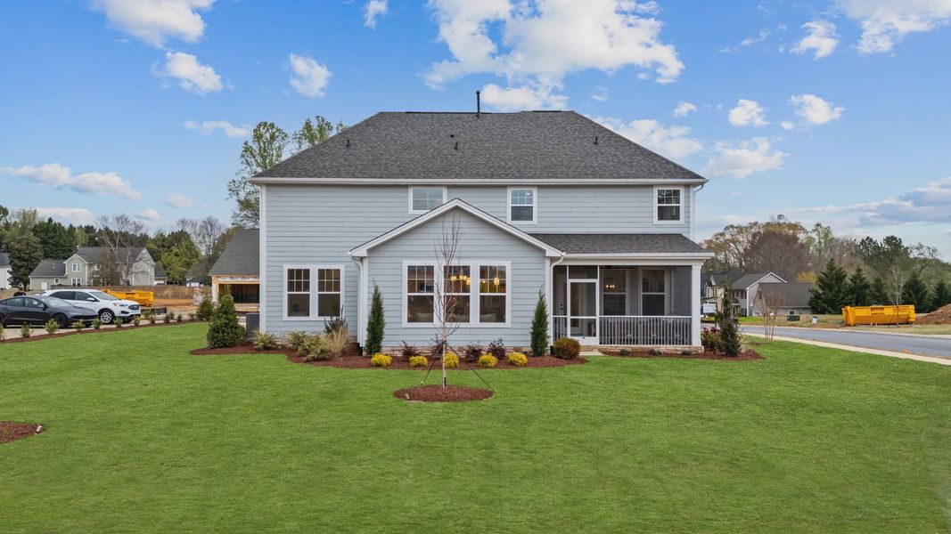 Representative exterior photo of a completed home built from the Stonefield by DRB Homes in Jasper's Landing, Four Oaks, NC (Image 30). Representative exterior photo of a completed home built from the Stonefield by DRB Homes in Jasper's Landing, Four Oaks, NC (Image 30).
