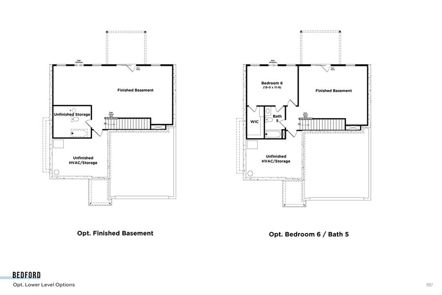 2D floor plan layout for the Bedford by DRB Homes in Ridgewood, Shelbyville, TN (Image 26).