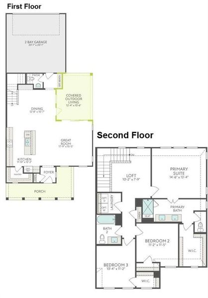 2D floor plan layout of this home in Terrace Collection at Harvest, Argyle, TX (Image 3). 2D floor plan layout of this home in Terrace Collection at Harvest, Argyle, TX (Image 3).