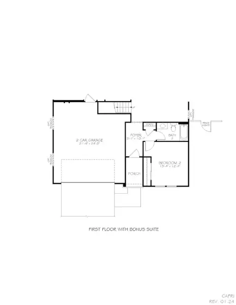 2D floor plan layout for the Capri by Epcon Communities in Lakeside at Millican Reserve, College Station, TX (Image 4).