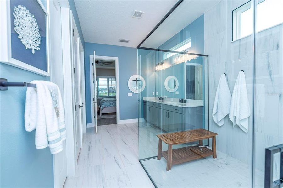 Furnished interior view inside a new home in , San Antonio (Image 46).