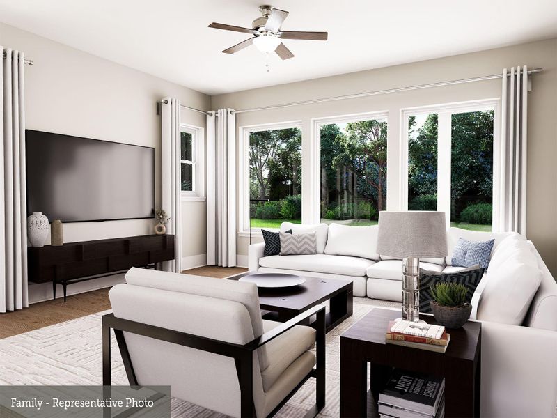 Furnished interior view inside a new home in Easthaven at Bridgeland Central - Horizon Collection, Cypress (Image 2). Furnished interior view inside a new home in Easthaven at Bridgeland Central - Horizon Collection, Cypress (Image 2).