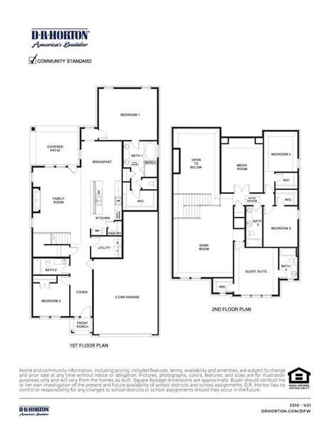 2D floor plan layout of this home in Clearview Ranch, Royse City, TX (Image 2).