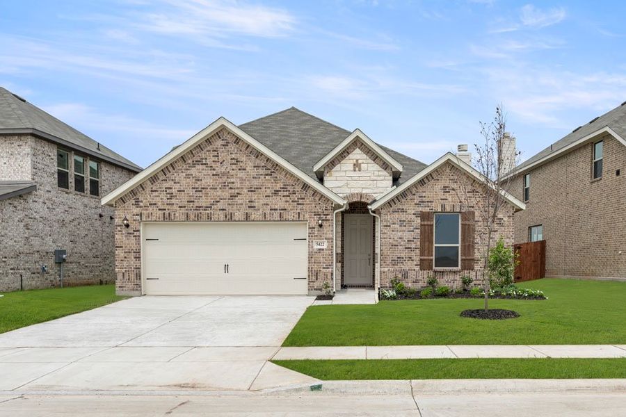 Representative exterior photo of a completed home built from the Newport by Impression Homes in Mercer Meadows, Royse City, TX (Image 1). Representative exterior photo of a completed home built from the Newport by Impression Homes in Mercer Meadows, Royse City, TX (Image 1).