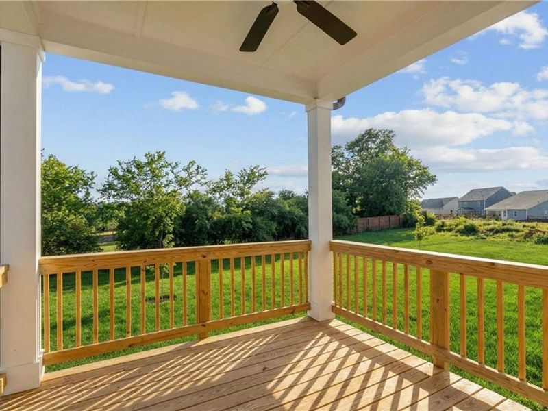 Exterior details and patio area of a home in Wehunt Meadows, Hoschton (Image 18).