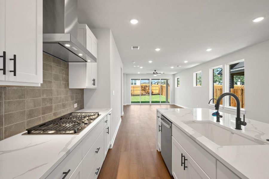 Furnished interior view inside a new home in Terrace Collection at Heritage, Dripping Springs (Image 4). Furnished interior view inside a new home in Terrace Collection at Heritage, Dripping Springs (Image 4).