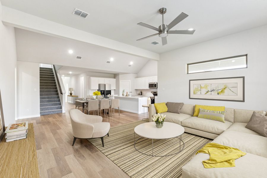 Open First Floor in the Wimbledon home plan by Trophy Signature Homes – REPRESENTATIVE PHOTO Open First Floor in the Wimbledon home plan by Trophy Signature Homes – REPRESENTATIVE PHOTO