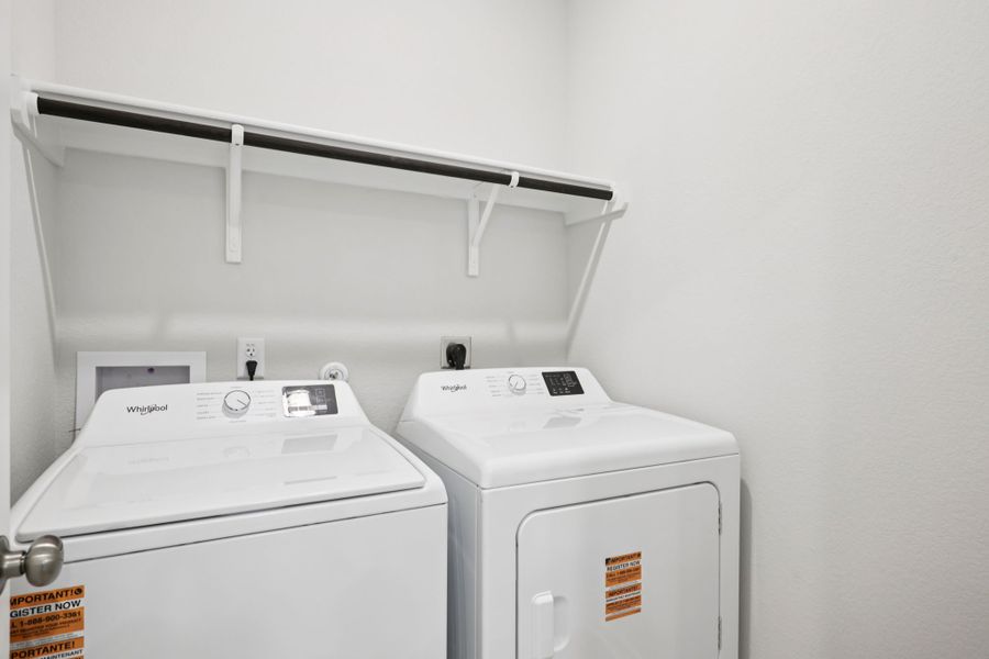 A washing machine and dryer.