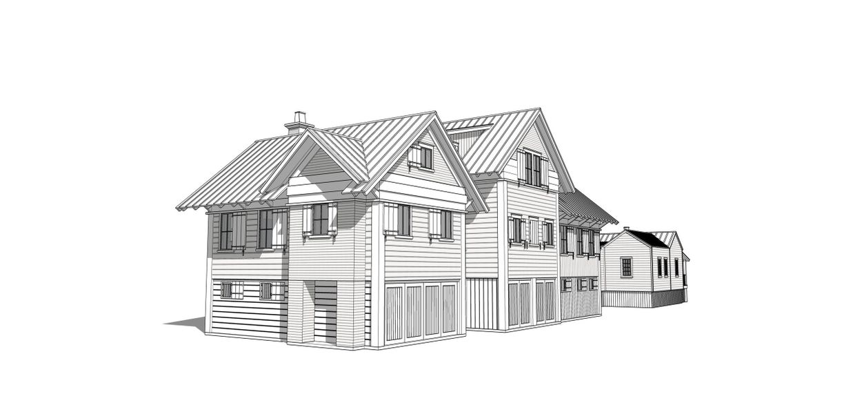 Exterior rendering of this home design in , Sullivan's Island, SC (Image 5). Exterior rendering of this home design in , Sullivan's Island, SC (Image 5).