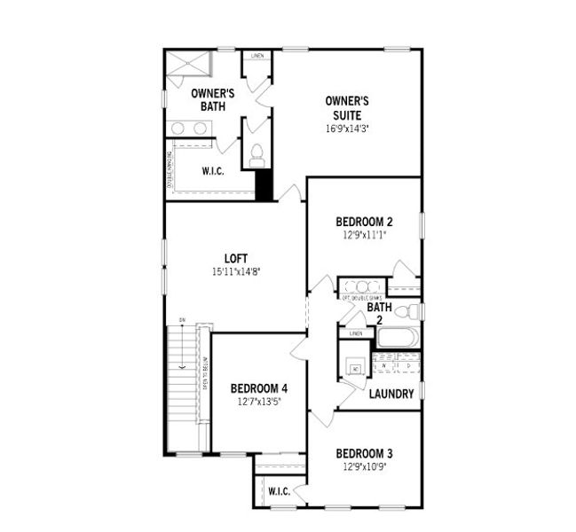 2D floor plan layout for the Caspian by Mattamy Homes in RiverTown - Forest, St. Johns, FL (Image 4).
