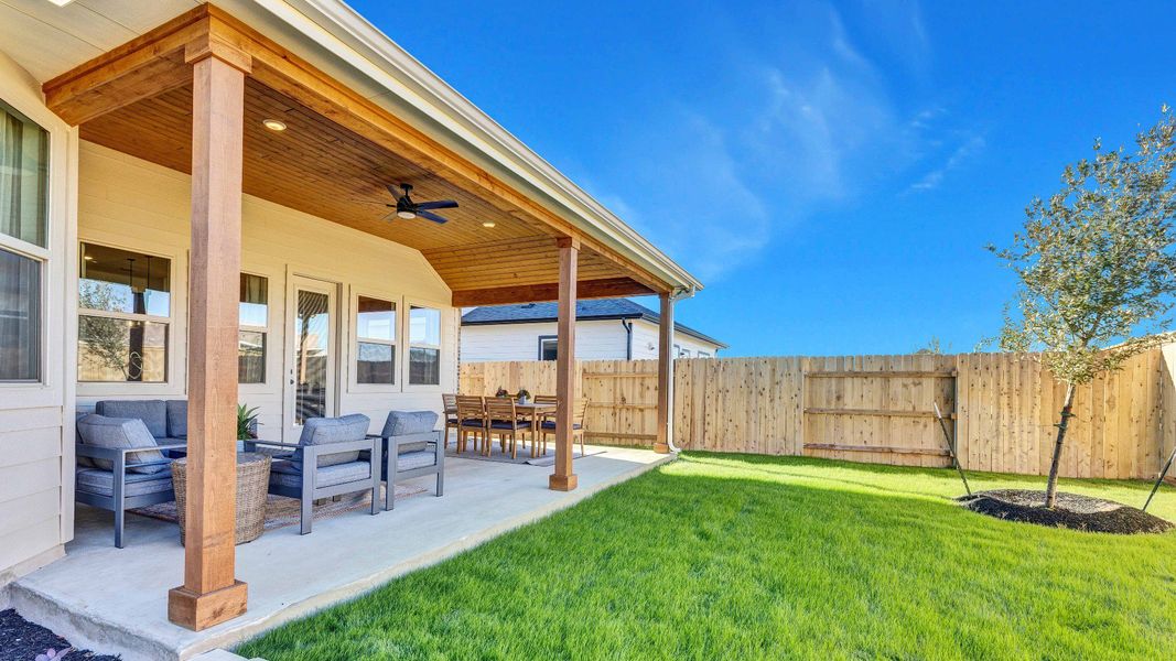 Representative exterior photo of a completed home built from the Palm by DRB Homes in Infinity Square, Kyle, TX (Image 23).