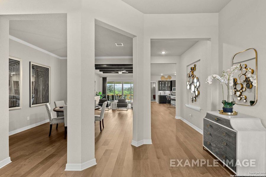 Furnished interior view inside a new home in Potranco Oaks, Castroville (Image 6).