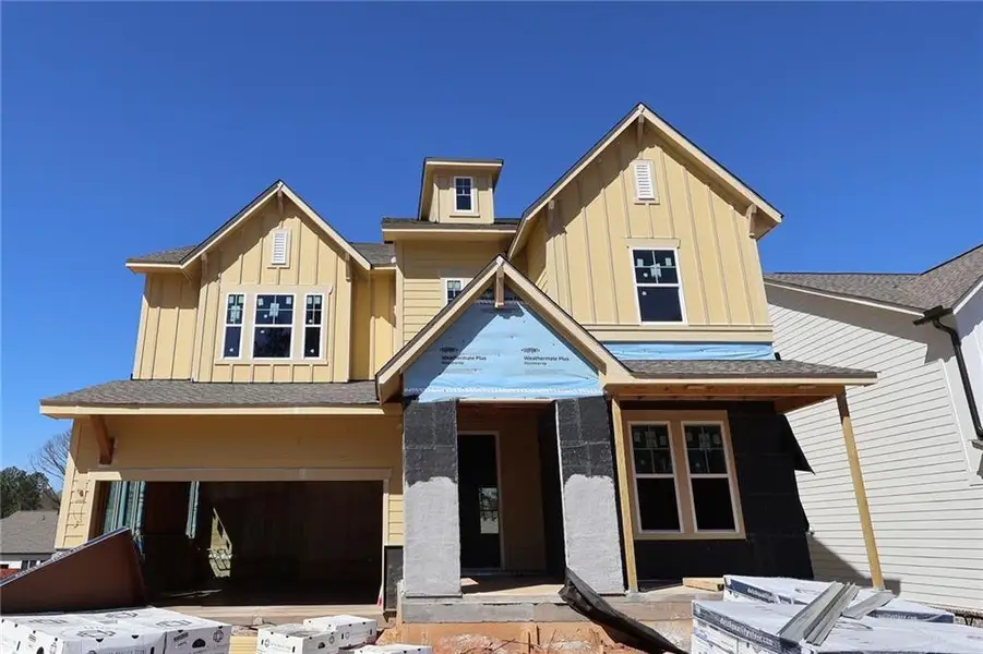 In-progress construction of a new home in Havencroft, Woodstock, GA (Image 5).