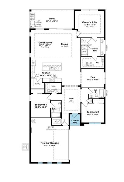 2D floor plan layout for the Leslie by Kolter Homes in Esprit at Avenir, Palm Beach Gardens, FL (Image 5). 2D floor plan layout for the Leslie by Kolter Homes in Esprit at Avenir, Palm Beach Gardens, FL (Image 5).