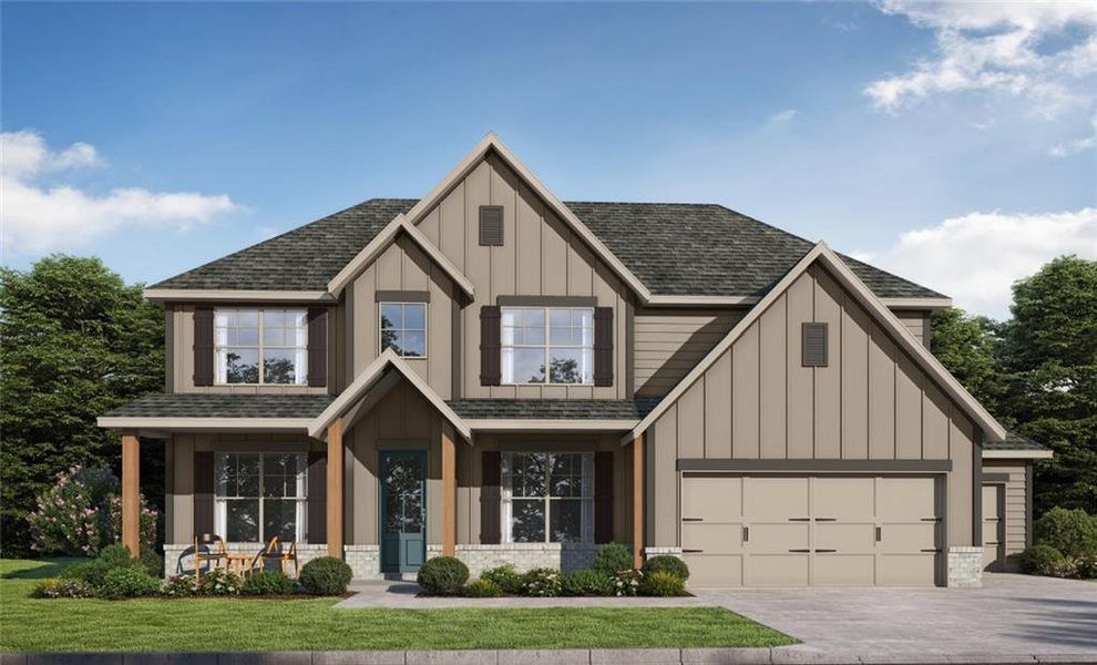 Front exterior of a home in the The Manor at Gainesville Township community, located in Gainesville, GA (Image 6). Front exterior of a home in the The Manor at Gainesville Township community, located in Gainesville, GA (Image 6).