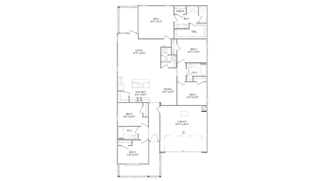 2D floor plan layout for the Riverside by D.R. Horton in Ashton Park Phase III, Freeport, FL (Image 2). 2D floor plan layout for the Riverside by D.R. Horton in Ashton Park Phase III, Freeport, FL (Image 2).
