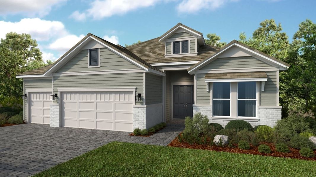 Representative exterior photo of a completed home built from the Pallazio II by Taylor Morrison in Esplanade at St. Marys, St. Marys, GA (Image 20).