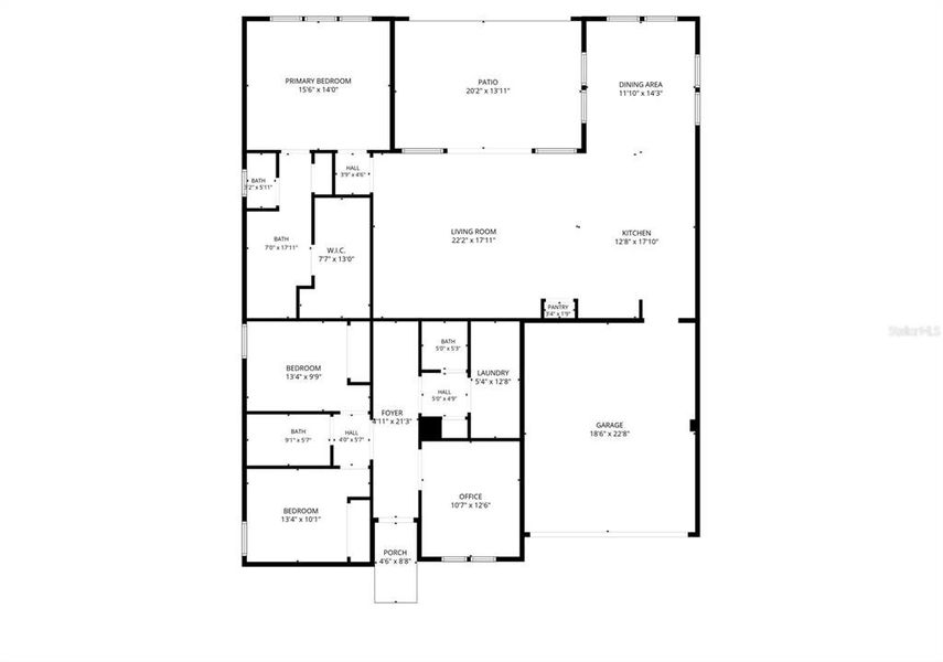 2D floor plan layout of this home in Ocala Preserve, Ocala, FL (Image 5).