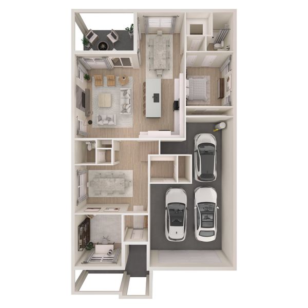 2D floor plan layout for the Vallejo by K. Hovnanian® Homes in Salerno Reserve - Single Family, Stuart, FL (Image 4).