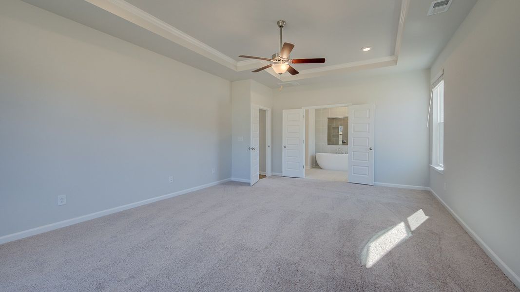 Furnished interior view inside a new home in Riverbend Overlook, Fayetteville (Image 23). Furnished interior view inside a new home in Riverbend Overlook, Fayetteville (Image 23).
