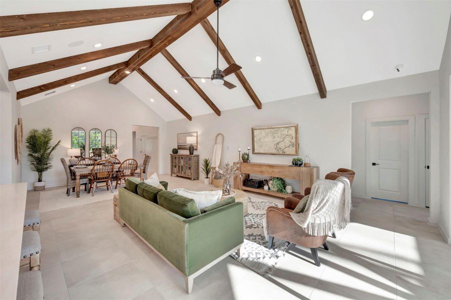 Open great room and dining area (*Photo not of actual home and used for illustration purposes only.)