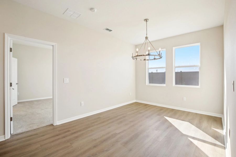 Dining room space located off the kitchen