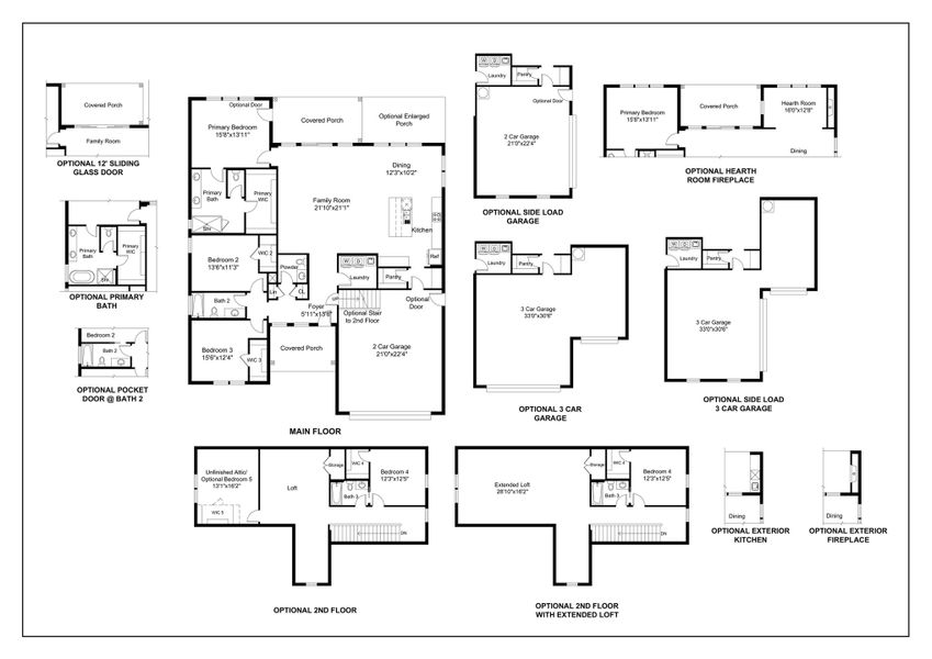 2D floor plan layout for the Sydney by Acrew Homes in Dixon Grove, Grimesland, NC (Image 3).