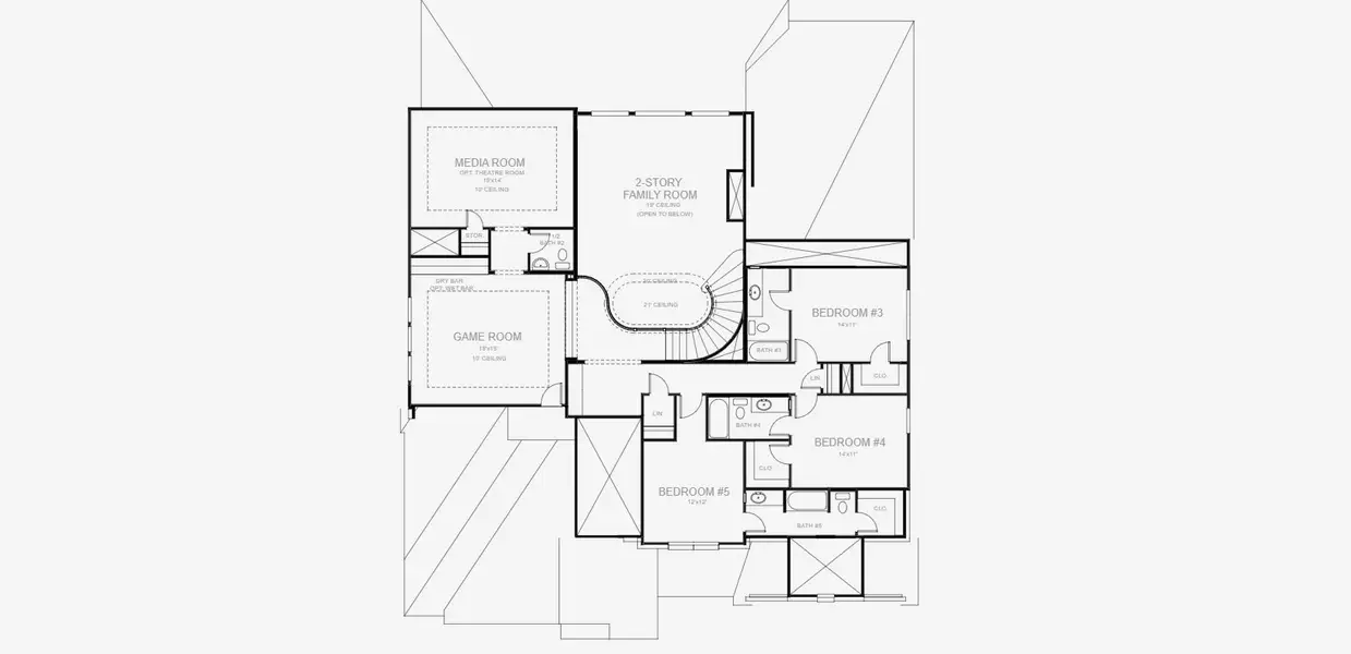 2D floor plan layout for the 4994W by Perry Homes in Jubilee 80', Hockley, TX (Image 3). 2D floor plan layout for the 4994W by Perry Homes in Jubilee 80', Hockley, TX (Image 3).