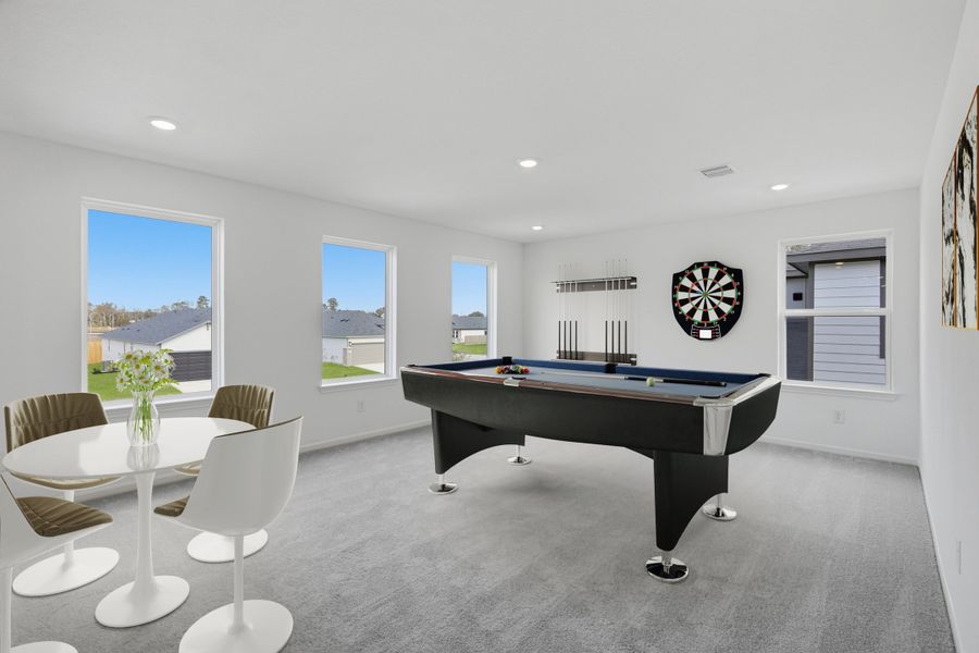 Representative furnished interior of a home built from the Walnut by Taylor Morrison in Bridge Creek 45s and 50s, Cypress (Image 8). Representative furnished interior of a home built from the Walnut by Taylor Morrison in Bridge Creek 45s and 50s, Cypress (Image 8).