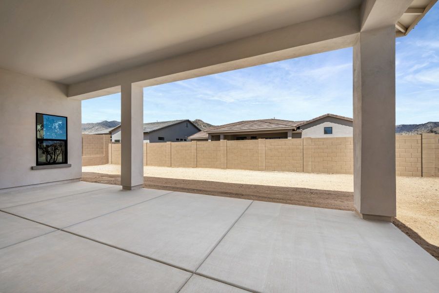Exterior details and patio area of a home in Alta at Verrado Regent Hills, Buckeye (Image 4).
