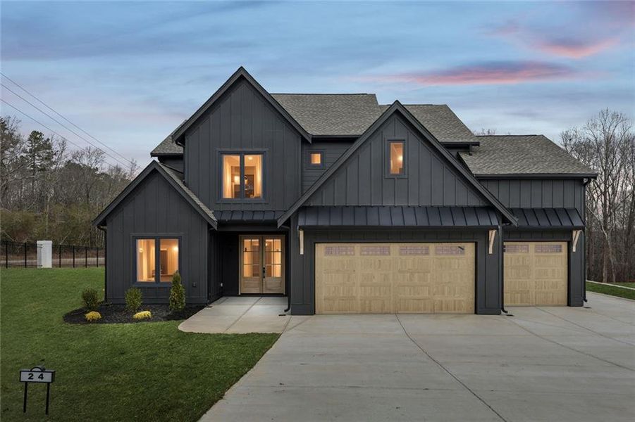 Front exterior of a new home in , Auburn, GA, highlighting curb appeal (Image 45).