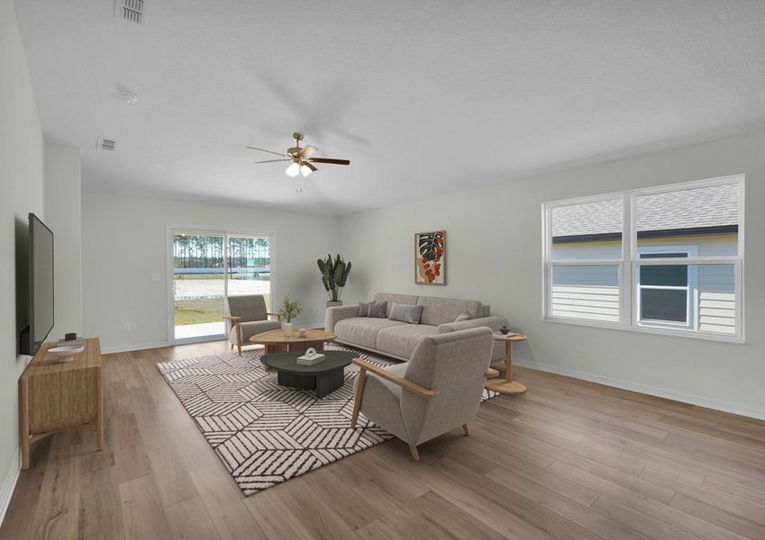 Host family and friends in the living room Host family and friends in the living room