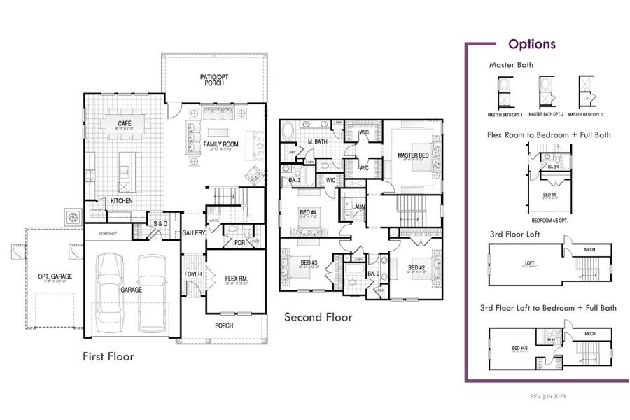 2D floor plan layout for the Maywood II by Hunter Quinn Homes in Huckleberry Estates, Conway, SC (Image 3). 2D floor plan layout for the Maywood II by Hunter Quinn Homes in Huckleberry Estates, Conway, SC (Image 3).