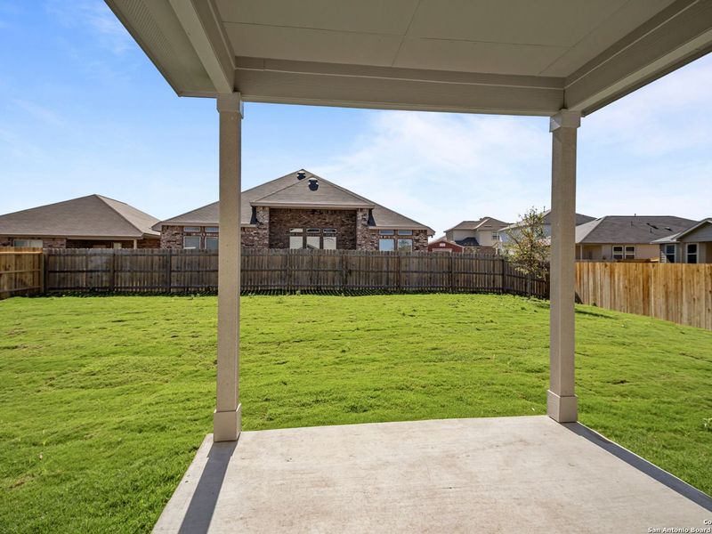 Exterior details and patio area of a home in Horizon Pointe, San Antonio (Image 21). Exterior details and patio area of a home in Horizon Pointe, San Antonio (Image 21).