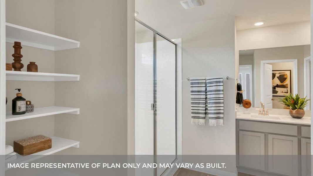 Furnished interior view inside a new home in Trails at Wildhorse, Austin (Image 24).