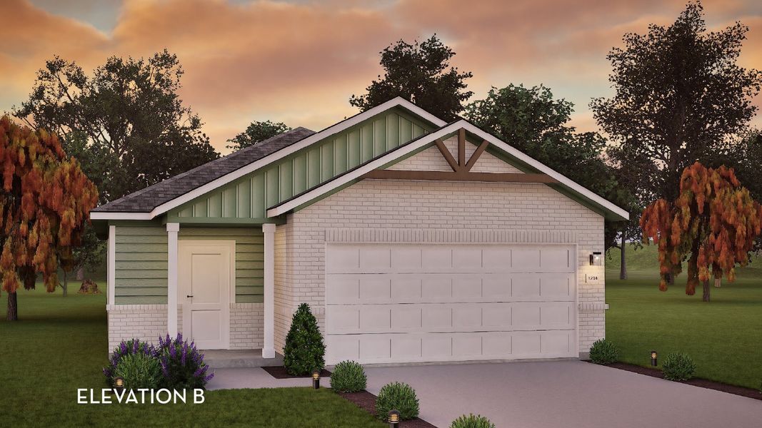 Representative exterior photo of a completed home built from the Hazel by CastleRock Communities in Katzer Ranch, Converse, TX (Image 2). Representative exterior photo of a completed home built from the Hazel by CastleRock Communities in Katzer Ranch, Converse, TX (Image 2).