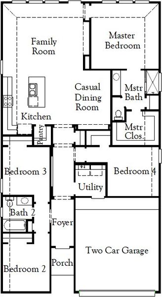 2D floor plan layout for the Celina - 50 Homesites by Coventry Homes in Meadow Vista, Anna, TX (Image 3).