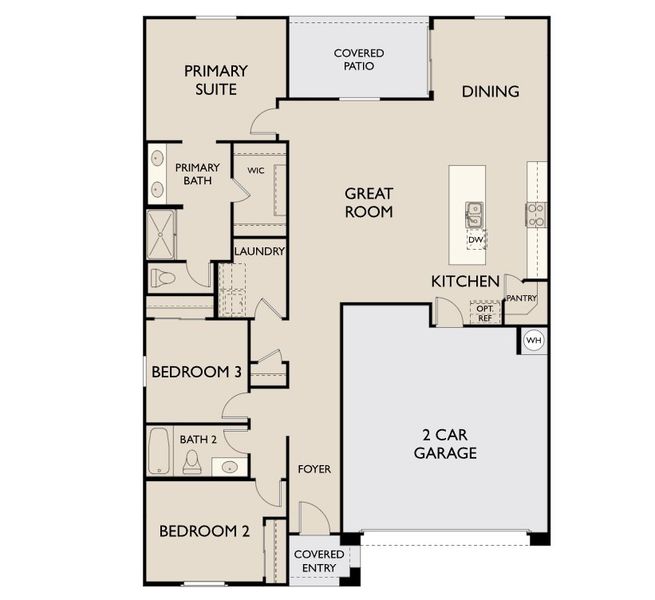 2D floor plan layout for the Violet by Ashton Woods in Visara, Surprise, AZ (Image 5).