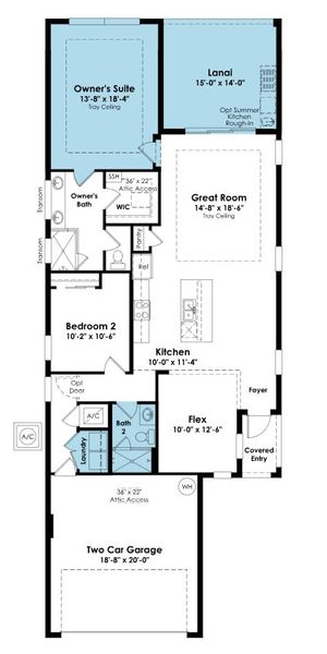 2D floor plan layout of this home in Rivella, Port St. Lucie, FL (Image 3).
