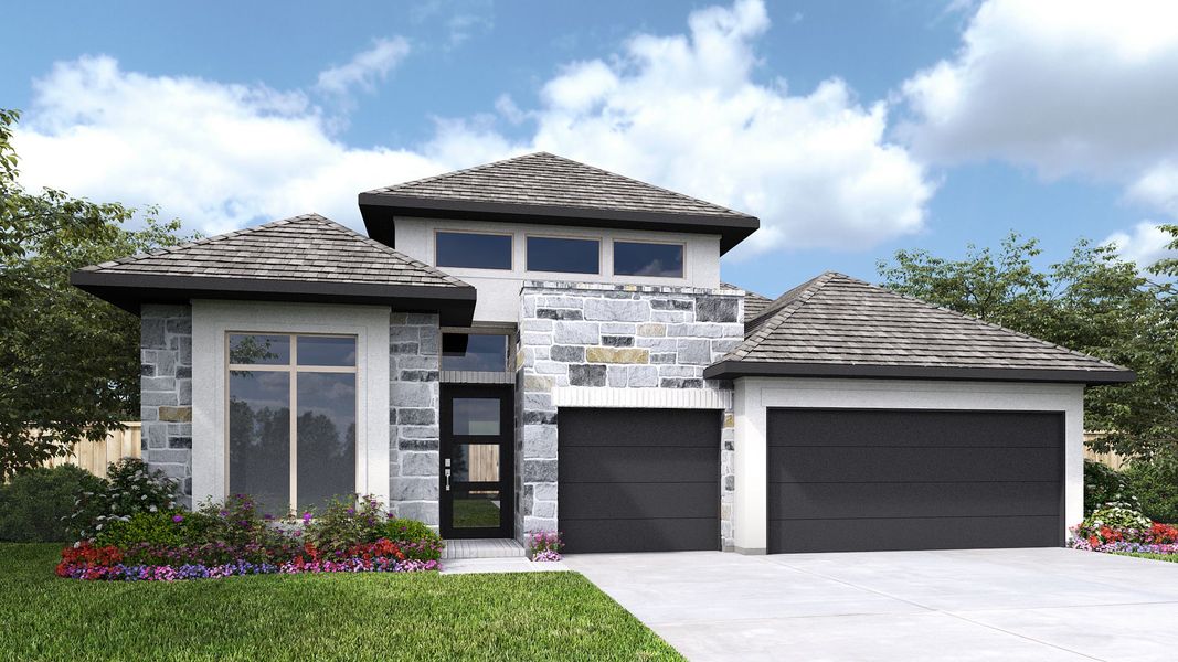 Representative exterior photo of a completed home built from the 2750C by Perry Homes in Colton 55', Todd Mission, TX (Image 2). Representative exterior photo of a completed home built from the 2750C by Perry Homes in Colton 55', Todd Mission, TX (Image 2).