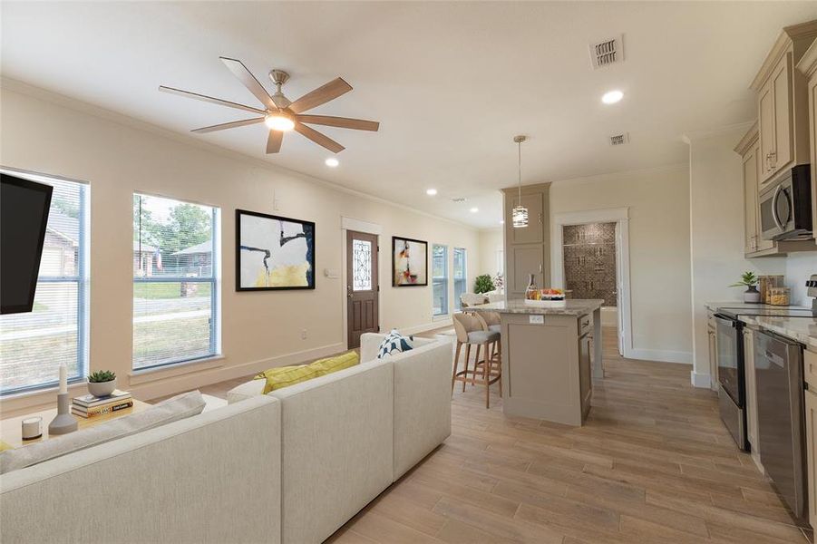 Furnished interior view inside a new home in , Lindale (Image 5). Furnished interior view inside a new home in , Lindale (Image 5).