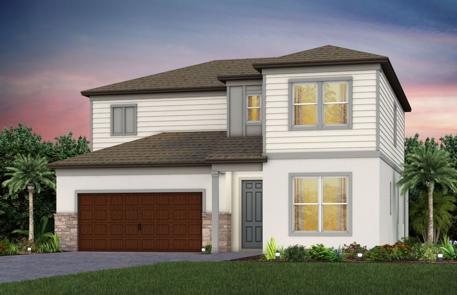 Representative exterior photo of a completed home built from the Umbria by Pulte Homes in Vida's Way, Wesley Chapel, FL (Image 4).