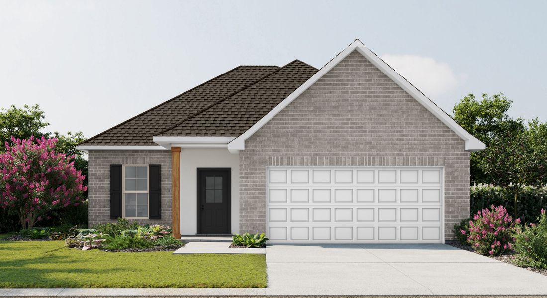 Front exterior of a new home in Little Cypress Grove, Orange, TX, highlighting curb appeal (Image 1). Front exterior of a new home in Little Cypress Grove, Orange, TX, highlighting curb appeal (Image 1).