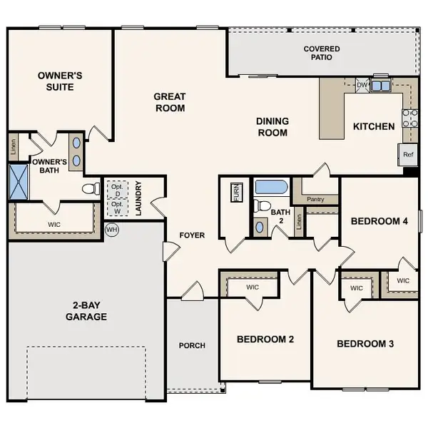2D floor plan layout for the Reynolds by Century Complete in Southfield, Bonaire, GA (Image 3).