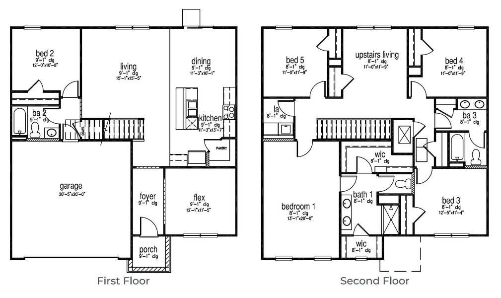 2D floor plan layout of this home in The Retreat at East Argent, Ridgeland, SC (Image 2).