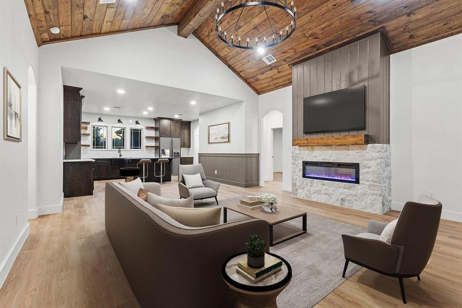 Living Room with Virtual Staging